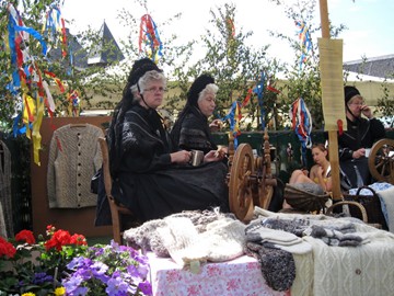 hier wird Garn gesponnen